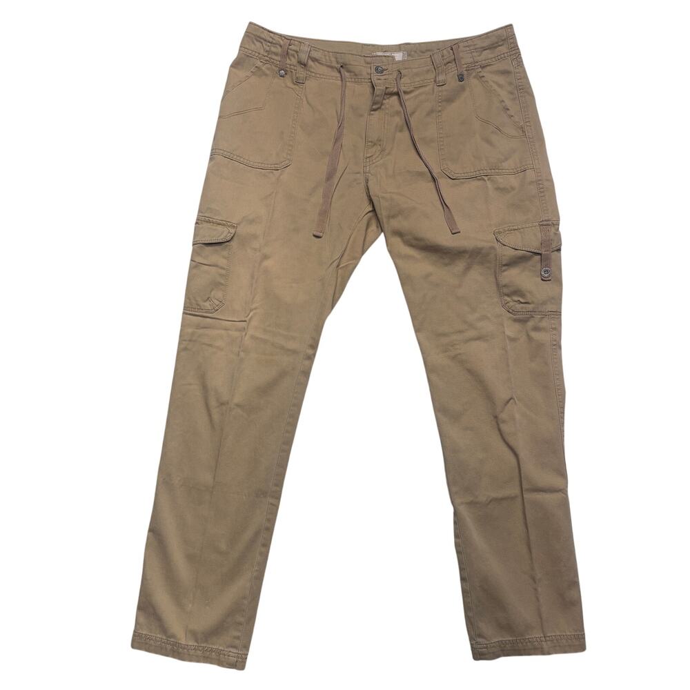 Vintage Levi's Cargo Pants Womens 14 British Khaki Drawstring Straight Leg Twill